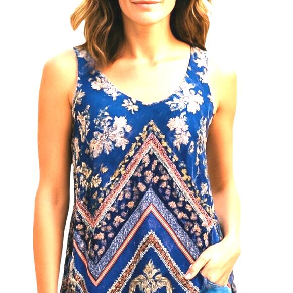 Bye Bye Medium Women's Sleeveless Blue Maxi BOHO Sun Dress Miss Size8 10 M - Picture 1 of 7
